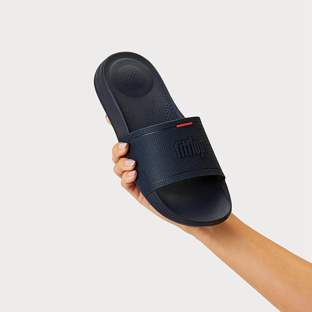 Fitflop Womens Slides Navy - Iqushion Pool - 15AIWKJND